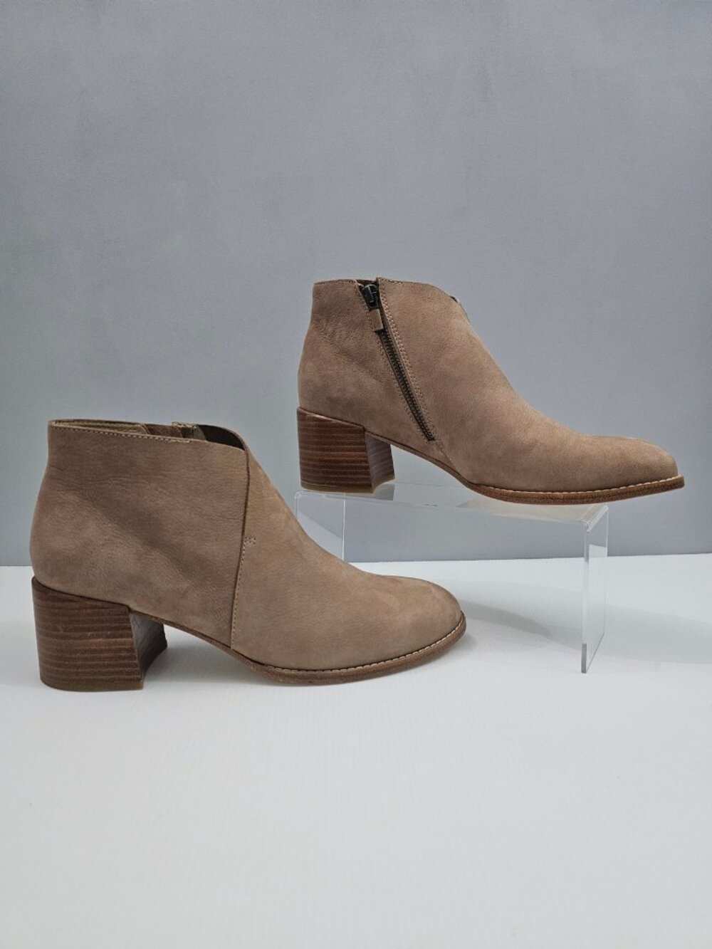 Eileen Fisher Melrose Ankle Bootie Womens 11 Earth Tan Nubuck Block Heel Boot - Picture 3 of 14